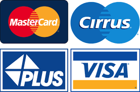 MasterCard Cirrus PLUS VISA logos